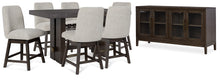 Load image into Gallery viewer, Burkhaus Counter Height Dining Table and 6 Barstools with Storage
