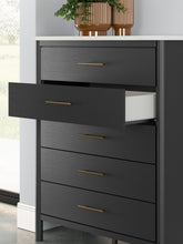 Load image into Gallery viewer, Cadmori Queen Upholstered Panel Bed with Mirrored Dresser, Chest and 2 Nightstands
