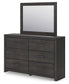Hollivern King Panel Bed with Mirrored Dresser
