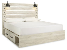Load image into Gallery viewer, Cambeck King Panel Bed with 4 Storage Drawers with Mirrored Dresser and 2 Nightstands
