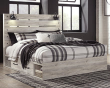 Load image into Gallery viewer, Cambeck King Panel Bed with 4 Storage Drawers with Mirrored Dresser and 2 Nightstands
