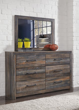 Load image into Gallery viewer, Drystan King Panel Bed with 2 Storage Drawers with Mirrored Dresser

