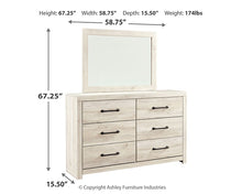 Load image into Gallery viewer, Cambeck Queen Panel Bed with 4 Storage Drawers with Mirrored Dresser
