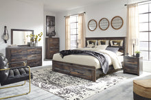 Load image into Gallery viewer, Drystan Queen Bookcase Bed with 2 Storage Drawers with Mirrored Dresser
