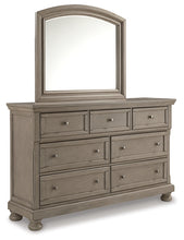 Load image into Gallery viewer, Lettner King Panel Bed with Mirrored Dresser and 2 Nightstands
