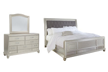 Load image into Gallery viewer, Coralayne King Upholstered Sleigh Bed with Mirrored Dresser
