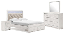 Load image into Gallery viewer, Altyra Queen Upholstered Storage Bed with Mirrored Dresser and Nightstand
