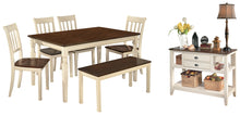 Load image into Gallery viewer, Whitesburg Dining Table and 4 Chairs and Bench with Storage
