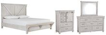 Load image into Gallery viewer, Brashland  Panel Bed With Mirrored Dresser And Chest
