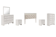 Load image into Gallery viewer, Altyra King Panel Headboard with Mirrored Dresser, Chest and 2 Nightstands
