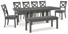 Load image into Gallery viewer, Myshanna Dining Table and 6 Chairs and Bench
