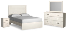 Load image into Gallery viewer, Stelsie Full Panel Bed with Mirrored Dresser and Nightstand
