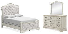 Load image into Gallery viewer, Arlendyne Queen Upholstered Bed with Mirrored Dresser
