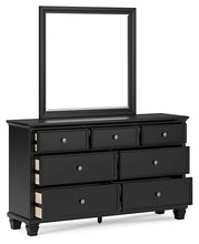 Load image into Gallery viewer, Lanolee California King Panel Bed with Mirrored Dresser and 2 Nightstands
