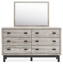 Load image into Gallery viewer, Vessalli Queen Panel Headboard with Mirrored Dresser and Chest
