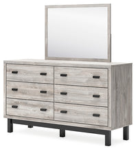 Load image into Gallery viewer, Vessalli Queen Panel Headboard with Mirrored Dresser and Chest
